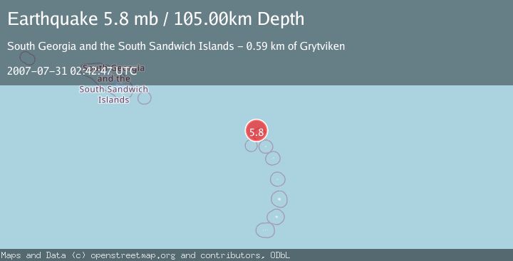 Map of SOUTH SANDWICH ISLANDS REGION