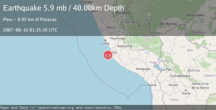 Map of NEAR COAST OF CENTRAL PERU