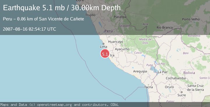 Map of NEAR COAST OF CENTRAL PERU