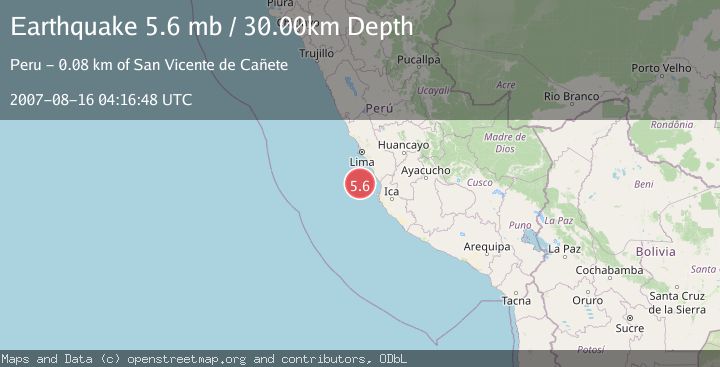 Map of OFF COAST OF CENTRAL PERU