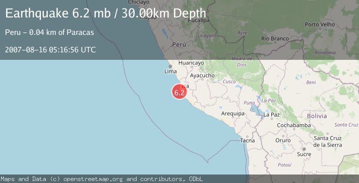 Map of NEAR COAST OF CENTRAL PERU