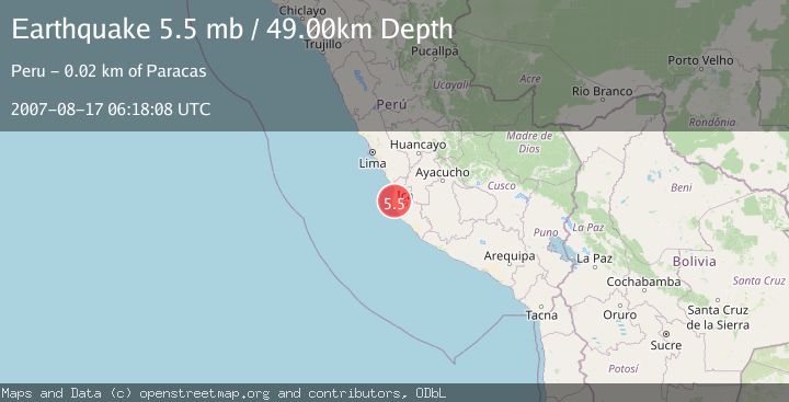 Map of NEAR COAST OF CENTRAL PERU