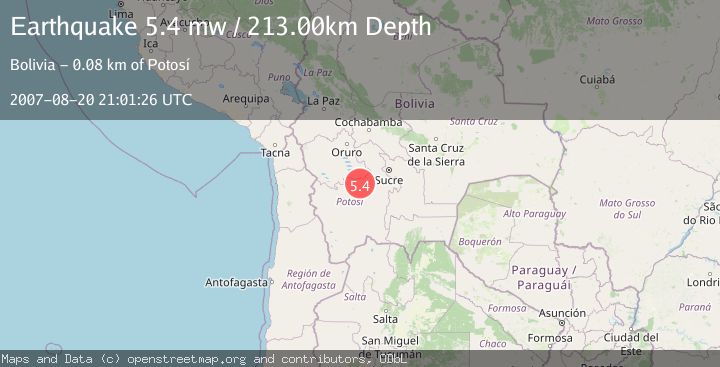 Map of POTOSI, BOLIVIA