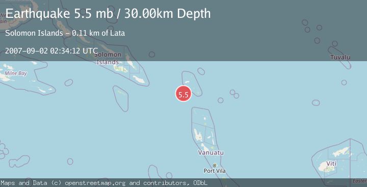 Map of SANTA CRUZ ISLANDS