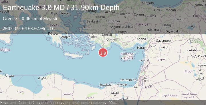 Map of EASTERN MEDITERRANEAN SEA