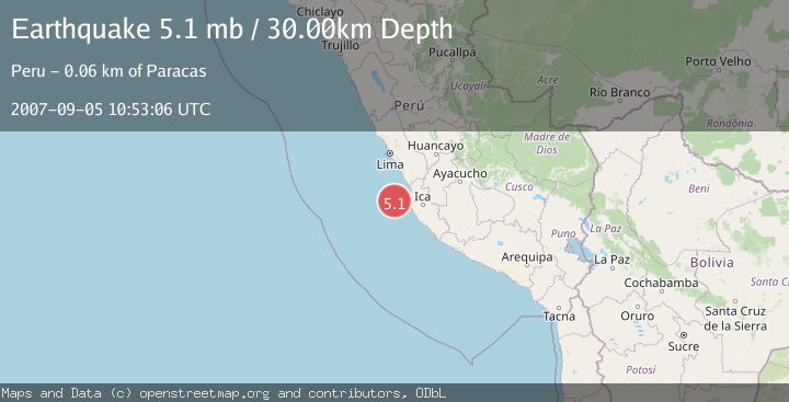 Map of NEAR COAST OF CENTRAL PERU