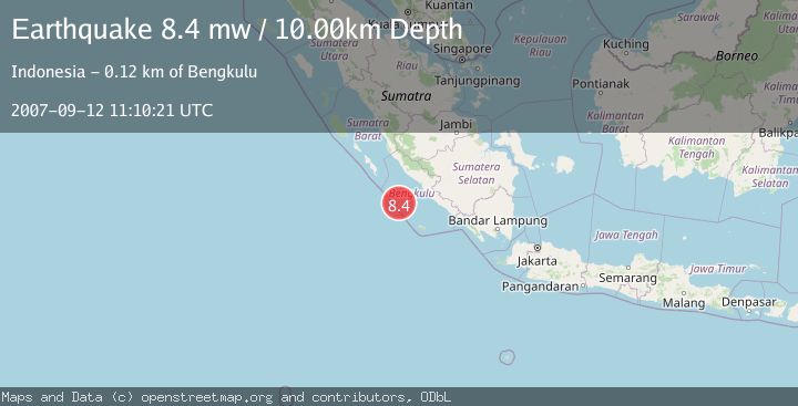 Map of SOUTHERN SUMATRA, INDONESIA
