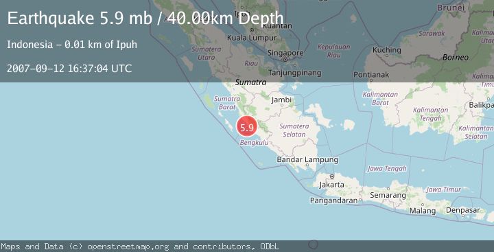 Map of SOUTHERN SUMATRA, INDONESIA