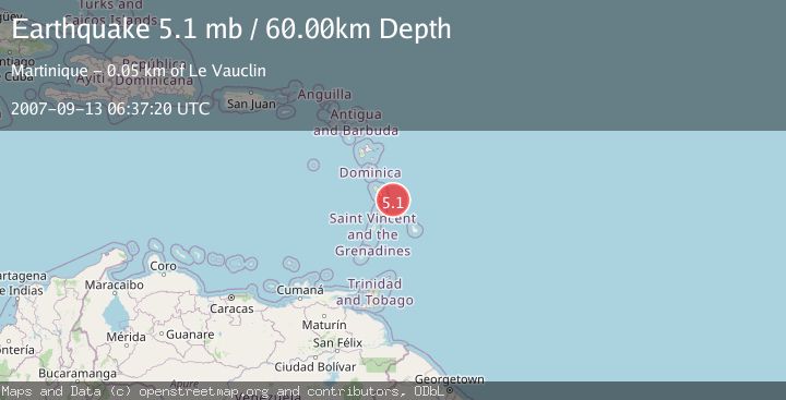 Map of MARTINIQUE REGION, WINDWARD ISL.