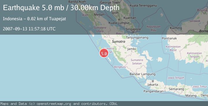 Map of KEP. MENTAWAI REGION, INDONESIA