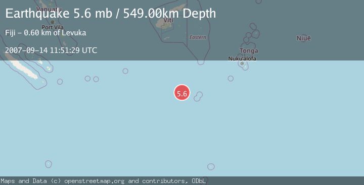 Map of SOUTH OF FIJI ISLANDS
