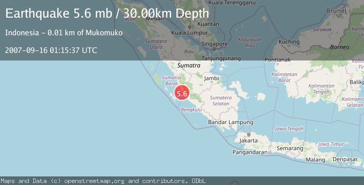 Map of SOUTHERN SUMATRA, INDONESIA