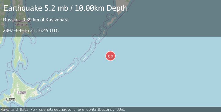Map of EAST OF KURIL ISLANDS