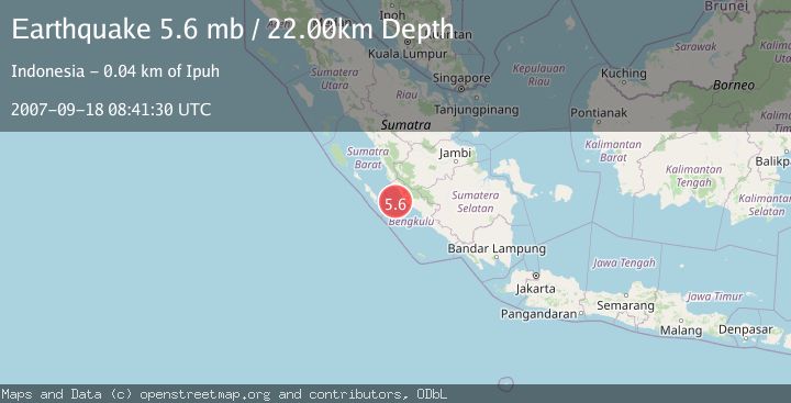 Map of SOUTHERN SUMATRA, INDONESIA