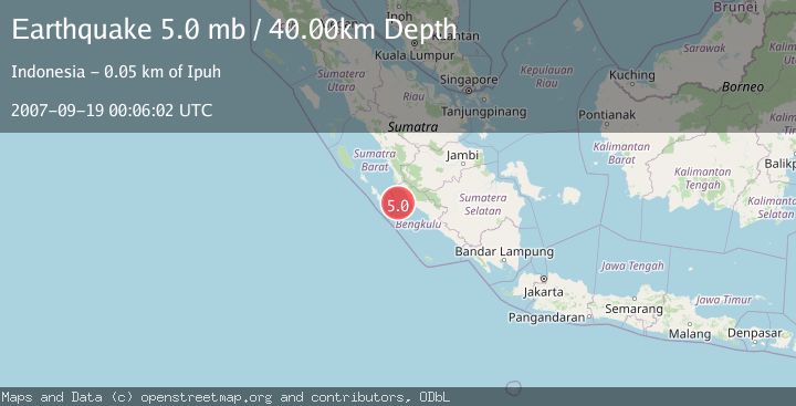 Map of SOUTHERN SUMATRA, INDONESIA