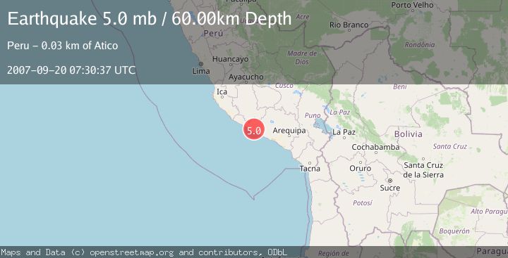 Map of NEAR COAST OF SOUTHERN PERU