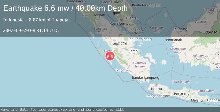 Map of SOUTHERN SUMATRA, INDONESIA