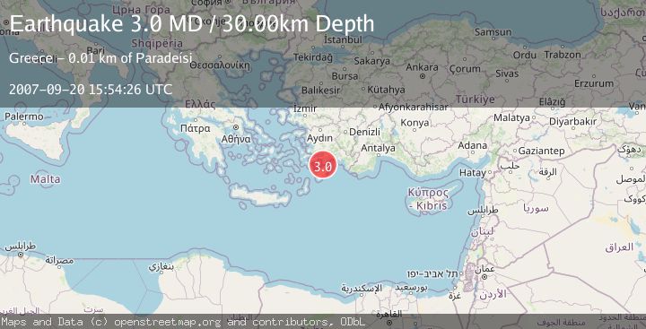 Map of DODECANESE ISLANDS, GREECE