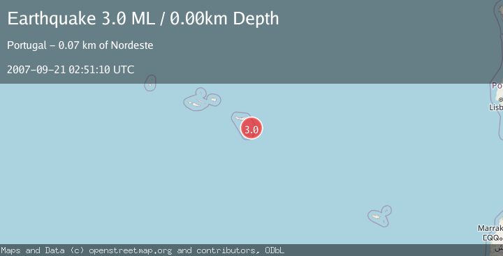 Map of AZORES ISLANDS REGION