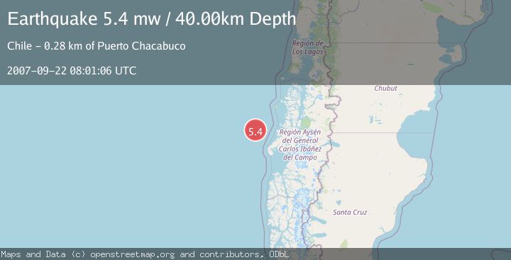 Map of OFF COAST OF AISEN, CHILE