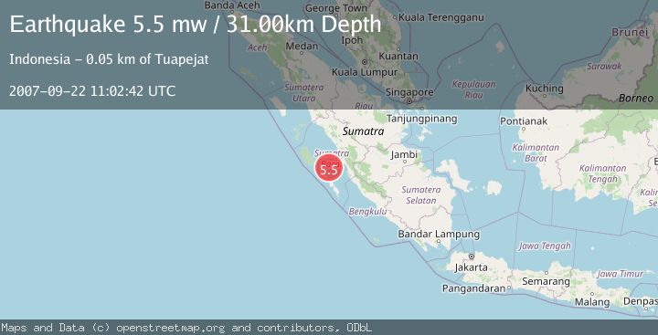Map of SOUTHERN SUMATRA, INDONESIA