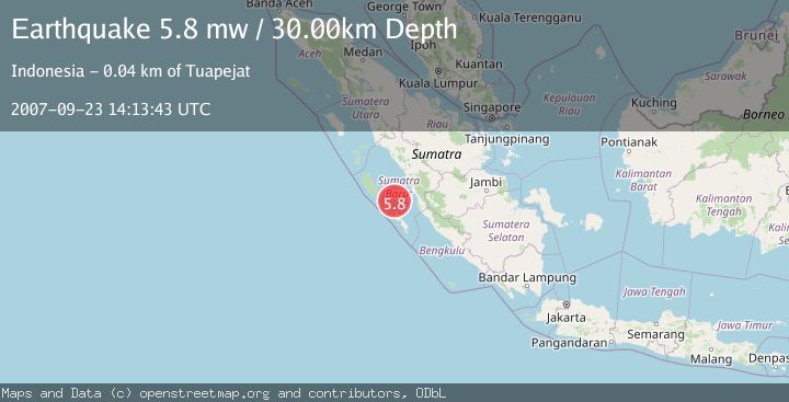 Map of KEP. MENTAWAI REGION, INDONESIA