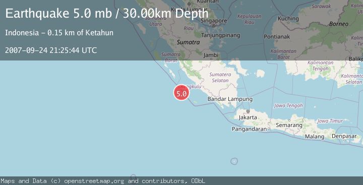 Map of SOUTHERN SUMATRA, INDONESIA