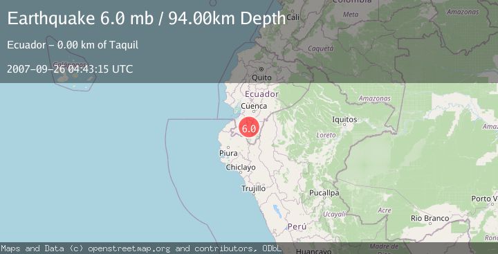 Map of NEAR COAST OF ECUADOR