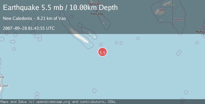 Map of SOUTHEAST OF LOYALTY ISLANDS