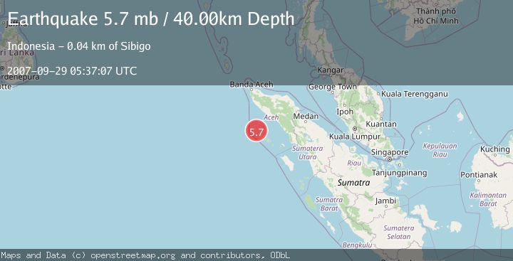 Map of OFF W COAST OF NORTHERN SUMATRA