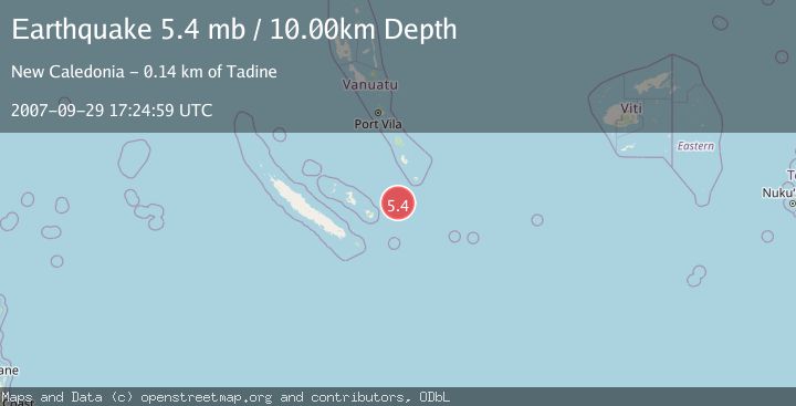 Map of SOUTHEAST OF LOYALTY ISLANDS