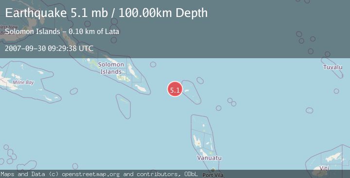 Map of SANTA CRUZ ISLANDS REGION