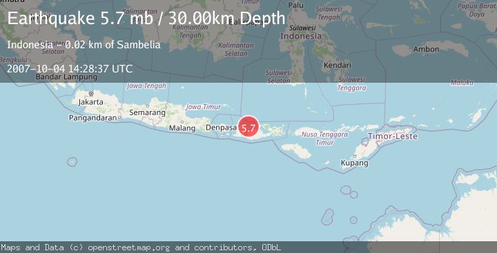 Map of LOMBOK REGION, INDONESIA