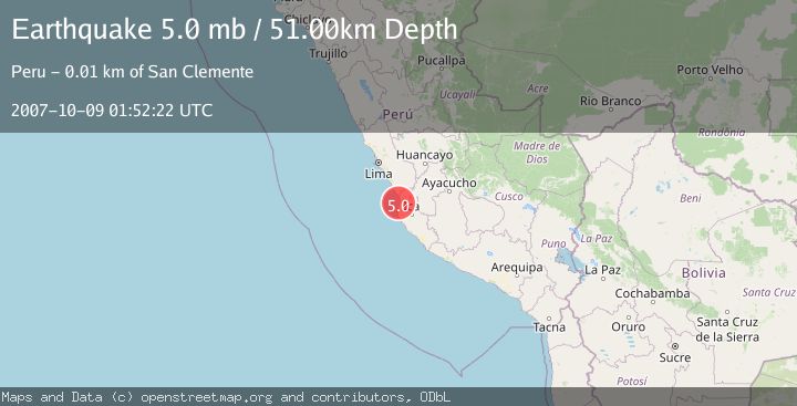 Map of NEAR COAST OF CENTRAL PERU