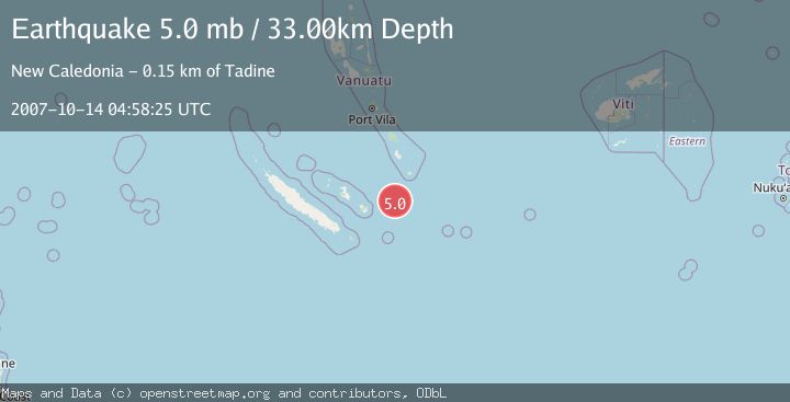 Map of SOUTHEAST OF LOYALTY ISLANDS