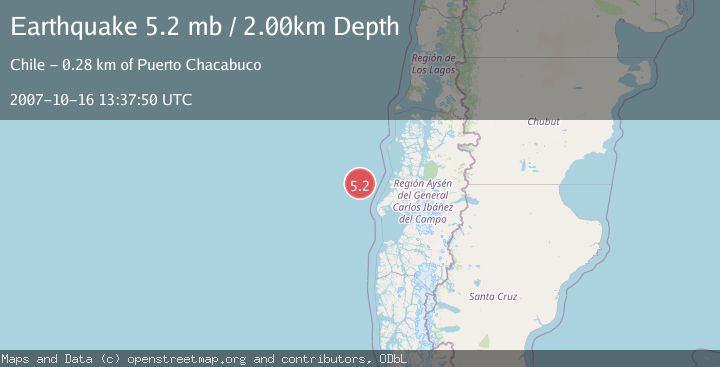 Map of OFF COAST OF AISEN, CHILE