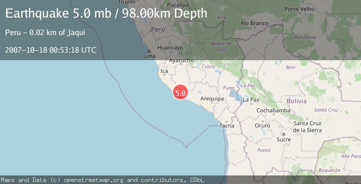 Map of NEAR COAST OF SOUTHERN PERU