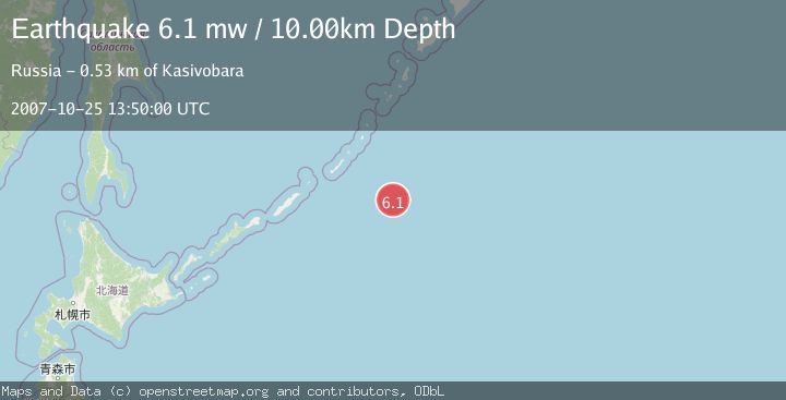 Map of EAST OF KURIL ISLANDS