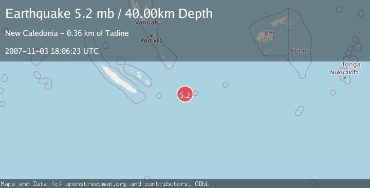 Map of SOUTHEAST OF LOYALTY ISLANDS