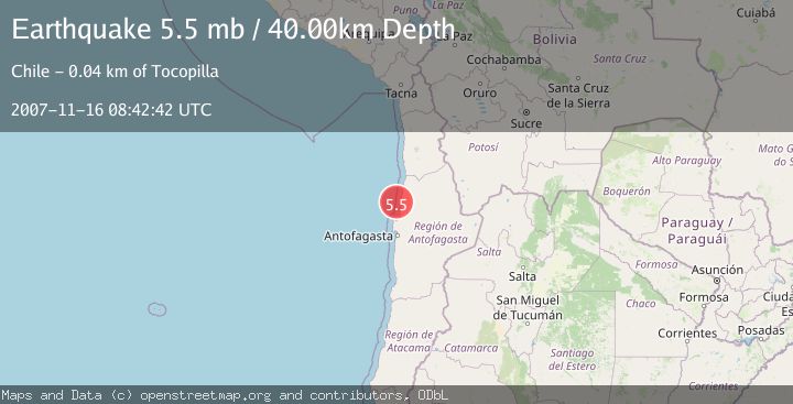 Map of OFFSHORE ANTOFAGASTA, CHILE
