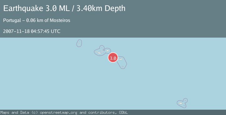 Map of AZORES ISLANDS, PORTUGAL