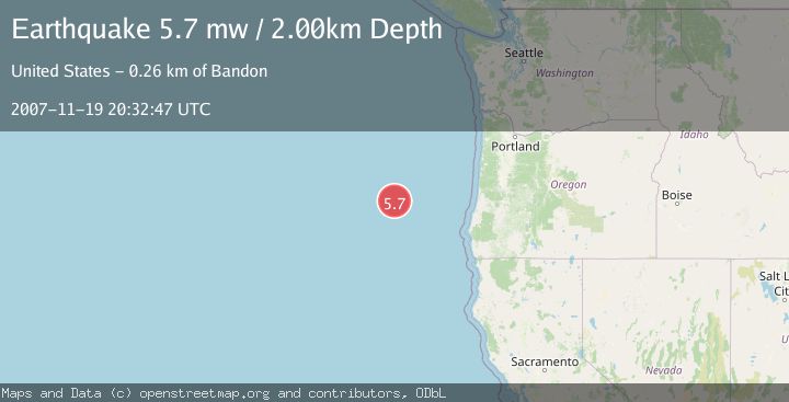 Map of OFF COAST OF OREGON