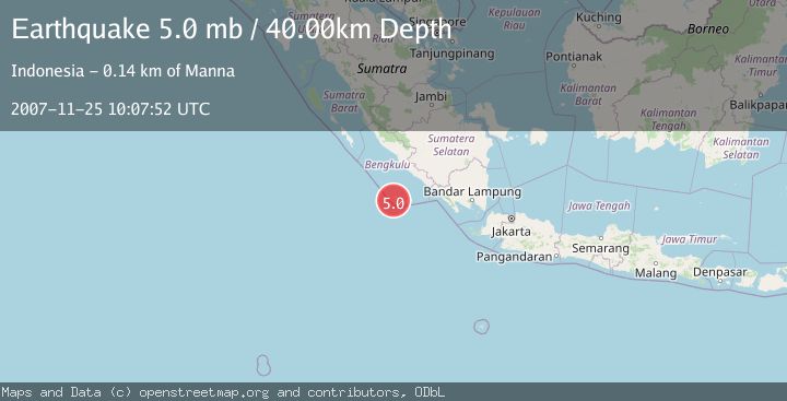 Map of SOUTHERN SUMATRA, INDONESIA