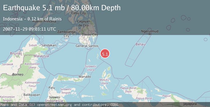 Map of KEPULAUAN TALAUD, INDONESIA