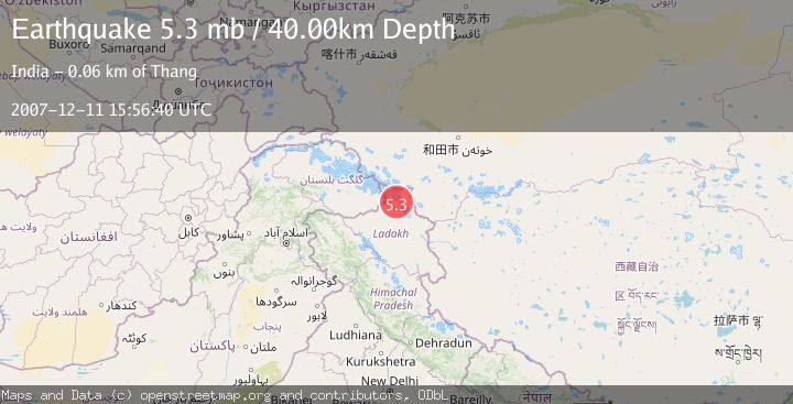 Map of KASHMIR-XINJIANG BORDER REGION