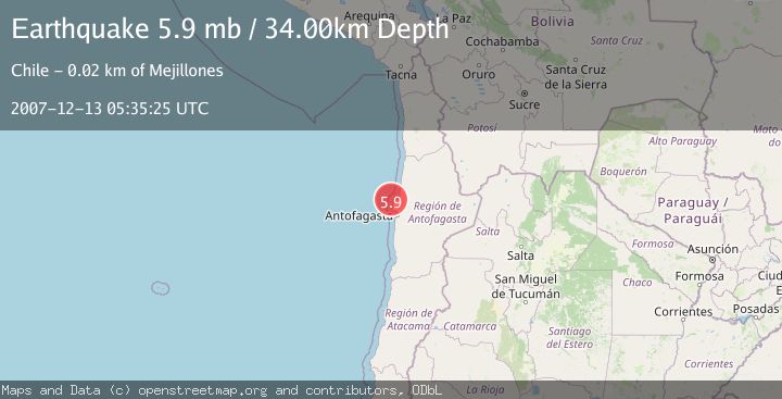 Map of OFFSHORE ANTOFAGASTA, CHILE