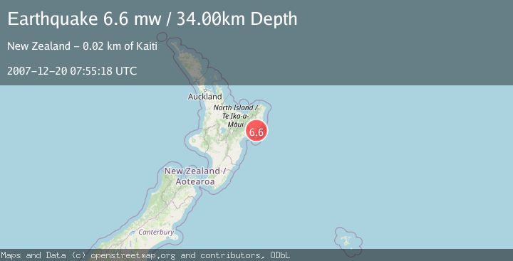 Map of NORTH ISLAND OF NEW ZEALAND