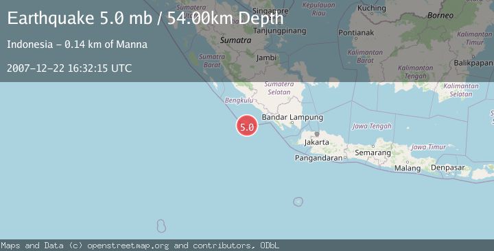 Map of SOUTHERN SUMATRA, INDONESIA