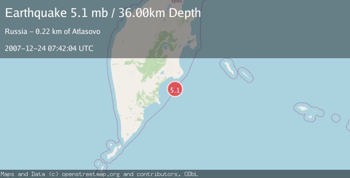Map of OFF EAST COAST OF KAMCHATKA