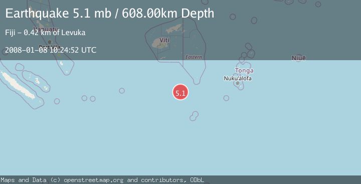 Map of SOUTH OF FIJI ISLANDS